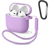 Coque silicone premium pour AirPods 4 (4ème génération, 2024) - Protection 360° anti-chocs, compatible recharge USB¿C et sans fil - Violet clair