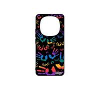 Coque silicone Redmi Note 14 pro/14 Pro+ Plus 5G empreinte main peinture arc en ciel rasta unique imprimé personnalisé etui pour Xiaomi