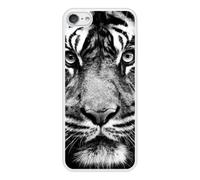 Coque Silicone Renforcée - Compatible Apple Ipod Touch - Design Tigre Blanc Et Noir