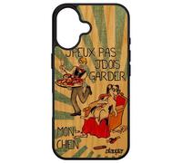 Coque Silicone Rigide Pour Iphone 16 Bois Naturel J'peux Pas J'dois Garder Mon Chien Chiot Humour Je Etui Jpeux Comique Bd Noir De Apple
