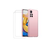 Coque Silicone Rose + 2 Verres Trempes Pour Poco M4 Pro 5G