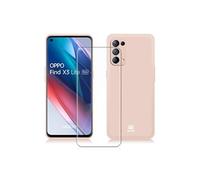 Coque silicone rose + Verre trempé 9H pour Oppo Find X3 Lite