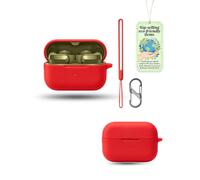 Coque Silicone Rouge pour Bose Ultra Open Earbuds(2nd Gen), Étui Protection | Inclus Cordon & Mousqueton en 8 | Housse de Protection Souple Anti-Choc et Anti-Poussière pour Écouteurs Sans Fil