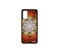 Coque silicone S20 Mandala original coloré de protection indien tibetain Orange effet 3d jolie rigide rosace oriental Samsung galaxy