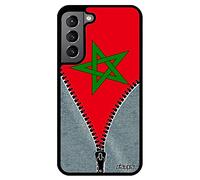 Coque Silicone S22+ Plus Drapeau Maroc marocain Jeans jo Case Coupe du Monde Foot Can Made in France pour Samsung Galaxy