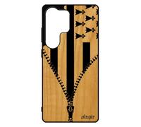 Coque Silicone S25 Ultra Bois Drapeau Bretagne Breton Football Caoutchouc Basket Case Foot Gwenn ha du de Protection pour Samsung Galaxy