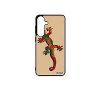 Coque silicone salamandre pour Samsung galaxy S25+ Plus lezard hippie ethnique rigide reggae animal reptile esprit du feu rasta jamaique