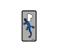 Coque silicone salamandre S9 Plus telephone Bleu lezard swag noir Samsung galaxy
