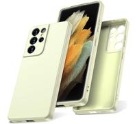 Coque Silicone Soft-Touch Pour Samsung Galaxy S21 Ultra 5g ¿ Anti-Choc, Anti-Poussière, Antidérapante, Protection Complète Avec Doublure Microfibre, Blanc