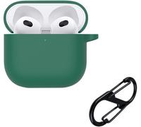 Coque Silicone Souple Pour Airpods 4 (2024) ¿ Housse Protectrice Renforcée Anti-Rayures, Coupe Précise, Anti-Jaunissement Uv, Mousqueton Inclus ¿ Vert