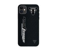 Coque Silicone Souple Transparente pour Apple iPhone imprimée en France, Triumph Street Triple, Carbon (iPhone 11)