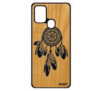Coque Silicone Telephone pour Samsung A21s en Bois Attrape Reve Mobile azteque Dreamcatcher Antichoc Caoutchouc Mandala Tribal Zen Galaxy