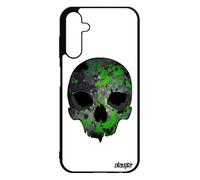 Coque Silicone Tete De Mort Pour Galaxy A25 5g Tattoo Techno Masque Vert Street Art Bumper Homme Rigide Squelette Os Urbain Samsung