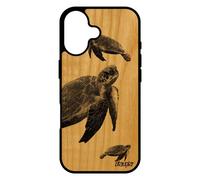 Coque Silicone Tortue Pour Iphone 17 En Bois Design Animal Telephone Luth Marin Gris De Protection Noir Cover Nature De Mer Animaux