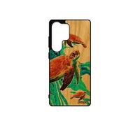 Coque silicone tortue pour Samsung S25 Ultra en bois SM-S938B/DS design luth noir marin telephone peinture animaux ocean portable pour galaxy