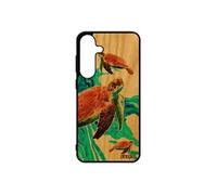 Coque silicone tortue S25+ Plus bois naturel portable design marin luth unique vert de protection animal ocean de mer pour Samsung galaxy