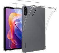 Coque Silicone TPU Souple Transparente Antichoc pour Xiaomi Redmi Pad 2 WiFi 11'' + 2x Verres Trempés - Ultra Fine Antirayures Découpes Précises