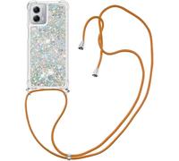 Coque Silicone Tpu Transparente À Paillettes Liquide (Quicksand) Pour Motorola Moto G 5g 2023 - Collier/Lanière Réglable 150 Cm, Protection Antichoc, Accès Complet