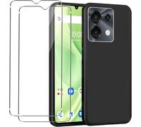 Coque Silicone Tpu Ultrafine Noire Mate Pour Umidigi G9 5g / G9t / G9c / G9a + 2x Protège¿Écran Verre Trempé 0,3 Mm ¿ Anti¿Rayures Et Antidérapante