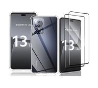 Coque Silicone Transparente Angles Renforces + 2 Verres Trempes Pour Xiaomi 13 Lite