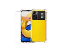 Coque Silicone Transparente Angles Renforces + Verre Trempe Pour Poco M4 Pro 5G