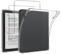 Coque silicone transparente anti¿choc pour Kobo Libra Colour 7 pouces + 2 verres trempés, protection 4 coins anti¿rayures ultra fine et légère