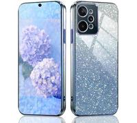 Coque Silicone Transparente Pour Realme C31 4g ¿ Protection Antichoc, Finition Galvanique Brillante, Carte Scintillante Amovible, Bords Surélevés ¿ Bleu