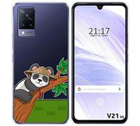 Coque silicone transparente pour Vivo V21 5G design Panda dessins
