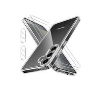 Coque Silicone Transparente + Verres Trempes et Protections Camera Arriere Transparent X2 Pour Samsung Galaxy S24 Plus