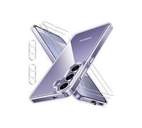 Coque Silicone Transparente + Verres Trempes et Protections Camera Arriere Transparent X2 Pour Samsung Galaxy S24