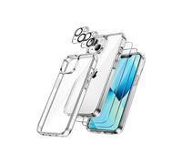 Coque Silicone Transparente + Verres Trempes et Protections Camera Arriere X2 Pour iPhone 13