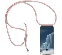 Coque Silicone Universelle Avec Cordon Tour De Cou 150 Cm Pour Iphone / Samsung / Huawei ¿ Transparent / Or Rose ¿ Fait Main À Berlin