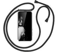 Coque Silicone Universelle Avec Cordon Tour De Cou Réglable Et Boucle Amovible ¿ Dragonne Confortable Et Résistante Pour Samsung Galaxy A50 Et Smartphones, Noir Mat