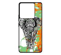 Coque Silicone Xiaomi Redmi Note 13 Pro 5g Elephant Animaux Fleur Tribal Memoire Dessin Smartphone D'asie Noir Savane Made In France