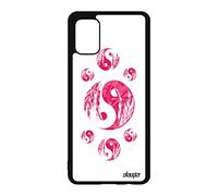 Coque Silicone Yin et Yang A51 Ying Etui Image Telephone Mobile Bien & Mal Solide Plume Rose Tattoo de Made in France pour Samsung Galaxy