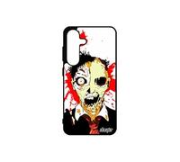 Coque silicone zombie pour Samsung galaxy S25 eclaboussure tache telephone 4G terrifiant gore housse mort vivant noir horreur gel Orange