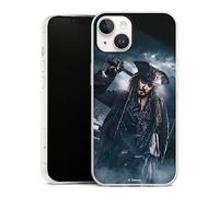 Coque Slim Compatible avec Apple iPhone 14 Etui Silicone Ultra Fine Coque en Silicone Ultra Fine Captain Jack Sparrow Pirates des Caraïbes Produit sous Licence Officielle