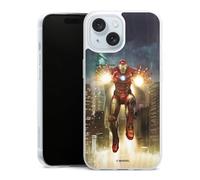 Coque Slim Compatible avec Apple iPhone 15 Etui Silicone Ultra Fine Coque en Silicone Ultra Fine Marvel Avengers Iron Man