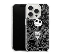 Coque Slim Compatible avec Apple iPhone 15 Pro Etui Silicone Ultra Fine Coque en Silicone Ultra Fine Halloween Disney L'Étrange Noël de Monsieur Jack