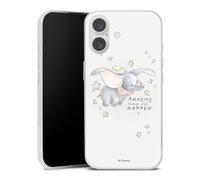 Coque Slim Compatible avec Apple iPhone 16 Etui Silicone Ultra Fine Coque en Silicone Ultra Fine Dumbo Produit sous Licence Officielle Disney
