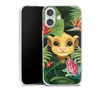 Coque Slim Compatible avec Apple iPhone 16 Etui Silicone Ultra Fine Coque en Silicone Ultra Fine Le Roi Lion Disney Simba