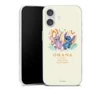 Coque Slim Compatible avec Apple iPhone 16 Etui Silicone Ultra Fine Coque en Silicone Ultra Fine Lilo & Stitch Produit sous Licence Officielle Disney