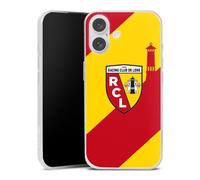 Coque Slim Compatible avec Apple iPhone 16 Etui Silicone Ultra Fine Coque en Silicone Ultra Fine Racing Club de Lens Articles pour Fans France