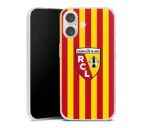 Coque Slim Compatible avec Apple iPhone 16 Etui Silicone Ultra Fine Coque en Silicone Ultra Fine Racing Club de Lens RCL Bandes