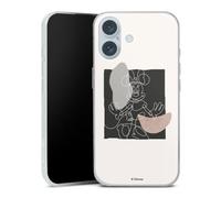 Coque Slim Compatible avec Apple iPhone 16 Plus Etui Silicone Ultra Fine Coque en Silicone Ultra Fine Minnie Mouse l'art du minimalisme Disney