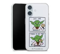 Coque Slim Compatible avec Apple iPhone 16 Plus Etui Silicone Ultra Fine Coque en Silicone Ultra Fine Star Wars Yoda Transparent