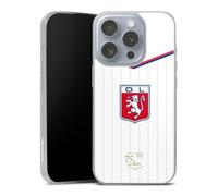 Coque Slim Compatible avec Apple iPhone 16 Pro Etui Silicone Ultra Fine Coque en Silicone Ultra Fine Olympique Lyonnais Articles pour Fans Produit sous Licence Officielle