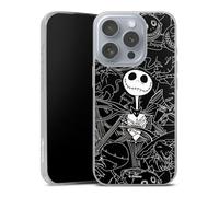 Coque Slim Compatible avec Apple iPhone 16 Pro Etui Silicone Ultra Fine Coque en Silicone Ultra Fine Halloween Disney L'Étrange Noël de Monsieur Jack