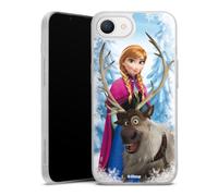 Coque Slim Compatible avec Apple iPhone 16e 2025 Etui Silicone Ultra Fine Coque en Silicone Ultra Fine Produit sous Licence Officielle La Reine des neiges Anna Disney
