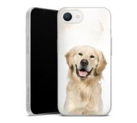Coque Slim Compatible avec Apple iPhone 16e 2025 Etui Silicone Ultra Fine Coque en Silicone Ultra Fine Chien Golden Retriever Animaux
